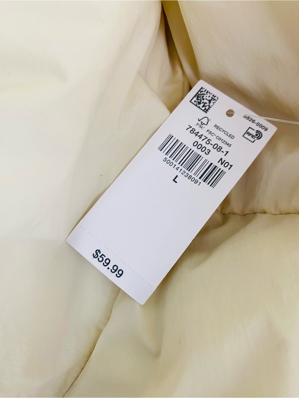 Old Navy Cream Puffer Jacket Size L - Picture 7 of 7